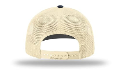 Richardson 112 Trucker Hat - Premium Blank Baseball Cap, Adjustable Snapback Hat - Structured Six Panel Richardson Blank Hats - color: Blue Teal/Birch/Navy