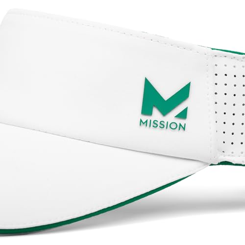 MISSION Structured Cooling Visor - Unisex Cap for Tennis, Golf & Running - Lightweight & Durable - color: White
