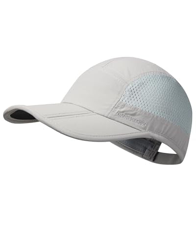 GADIEMKENSD Mens Folding Outdoor Hat Long Brim UPF 50+ Sun Protection - color: Folding Light Gray