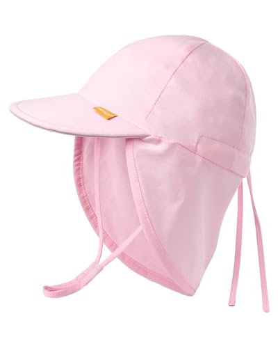 FURTALK Baby Sun Hat UPF 50+ UV Ray Sun Protection Cotton Toddler Hats for Boys Girls - color: Rose Pink, size: 6-24 Months