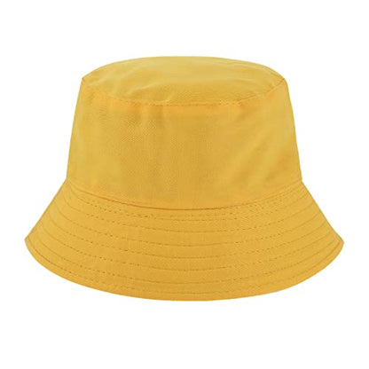 WLLHYF Bucket Hats, Reversible Cotton Sun Hat Foldable (Dual Color)