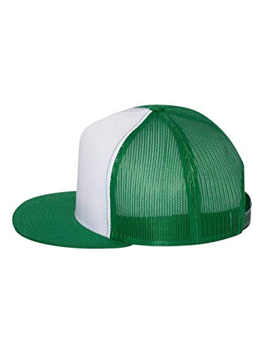 Yupoong Flexfit 6006,6006T,6006W 5 Panel Classic Trucker Snapback Hat Cap - color: Kelly/ White/ Kelly