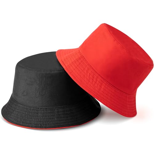Bucket Hat Funny Duck Fisherman Hat Travel Beach Sun Hat Outdoor Cap for Men Women Adults - color: Red