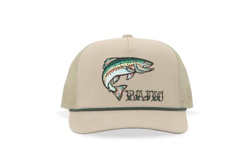 Bajío Fishing Hat - Performance, Corduroy and Twill Trucker Snapback - color: Rainbow Trout - Khaki - Twill