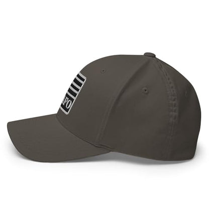FX FAFO USA Flag Fitted Hat Embroidered Curved Bill Mid Crown Closed-Back Structured Twill Cap - color: Dark Grey, size: Large-X-Large