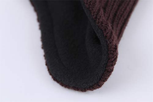 Connectyle Men's Knit Winter Hat with Ear Flaps Fleece Lined Beanie Warm Knitted Skull Cap Beanies Watch Hat - color: Coffee
