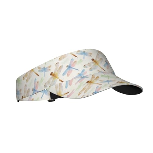 Adjustable Sun Visor Hats, Lightweight Open-Top Sports Visors - color: Dragonfly