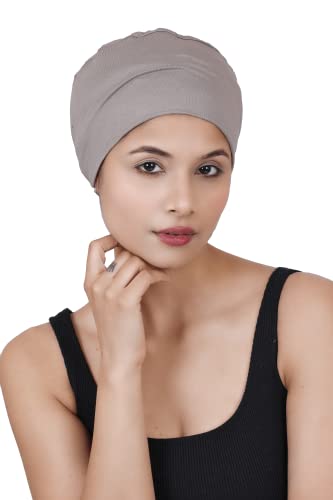 Chemo Hats Solid Sleep Cap Women's Bamboo Soft Headwear Cancer Cap Chemo Headwear Women - color: Champagne