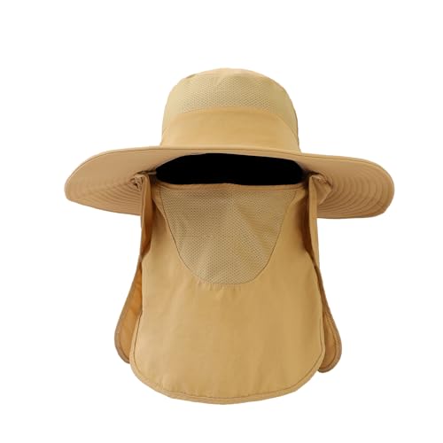 Sun Hat for Men Women Wide Brim Sun Protection Fishing Hat with Face Cover Neck Flap Outdoor UPF50+ Summer Outdoor - color: Sun Hat With Face Cover Neck Flap 07