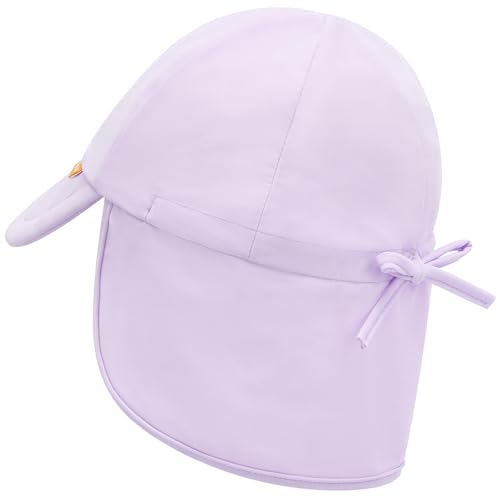 Duoyeree UPF 50+ Baby Sun Hat, Neck Flap Protection for Toddlers - color: A-purple, size: 2-5T