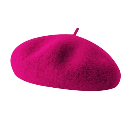 French Beret Hats for Women - Soft Warm Wool Solid Color Beanie Winter Cap - color: Coffee