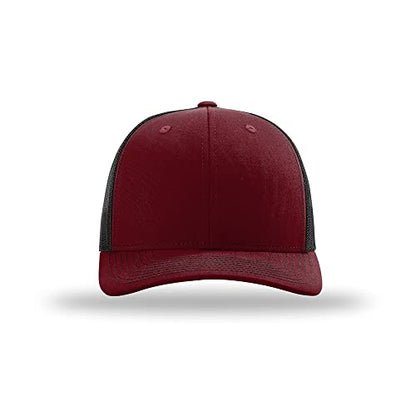 Richardson 112 Classic Six-Panel Adjustable Snapback Trucker Cap - color: Cardinal/Black