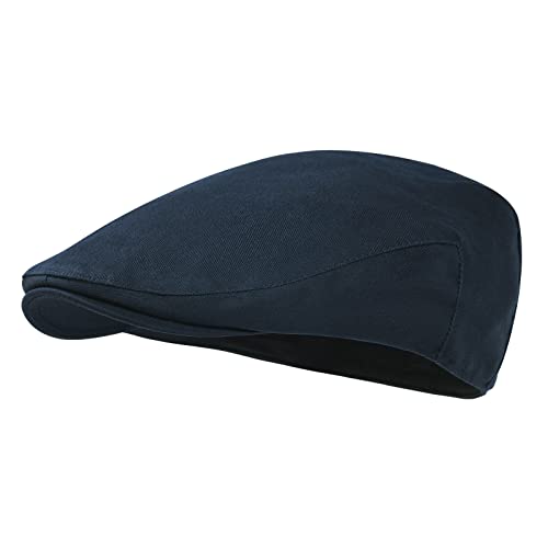 STARANCE Men Thin Cotton Gatsby Newsboy Cap - color: Navy, size: 7 1/2