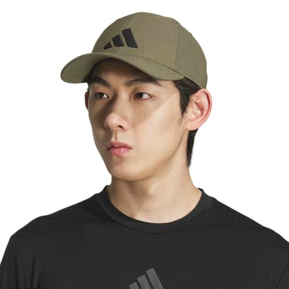 adidas Men's Gameday Stretch Fit Hat - color: Olive Strata Green/Black/Offseason, size: Small-Medium