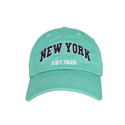 E BY ELIDAN NY Dad Hat, New York EST.1625 Cotton Baseball Cap Women & Men - color: Mint
