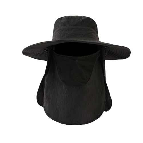 Sun Hat for Men Women Wide Brim Sun Protection Fishing Hat with Face Cover Neck Flap Outdoor UPF50+ Summer Outdoor - color: Sun Hat With Face Cover Neck Flap 05
