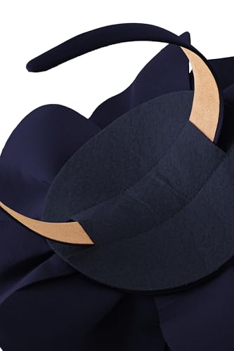BABEYOND Fascinators Hats for Women Layered Flower Tea Party Derby Hats - color: Navy Blue
