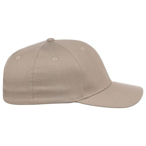 Lids Blank All Star Classic Structured Stretch Fitted Baseball Cap – Curved Bill Hat for Men and Women - color: Khaki, size: Large-X-Large