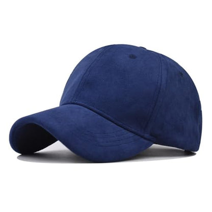 TOPTIE Suede Baseball Cap Hat, Adjustable 6 Panel Structured - color: Navy