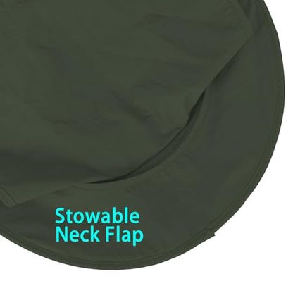 ZOORON Sun Hats for Men Women with Neck Flap Fishing UPF 50+ UV Protection - color: Army Green