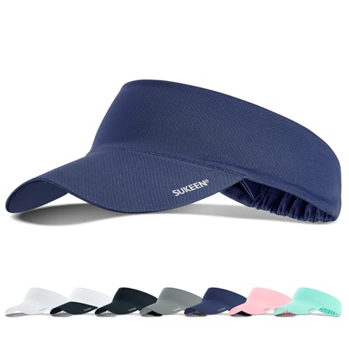 Sukeen Cooling Stretchy Sun Visor for Women Men UV Protection Cooling Hat - color: Navy Blue