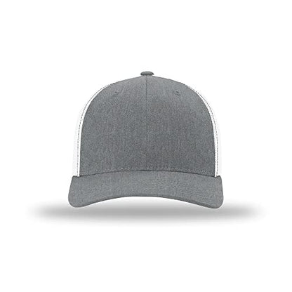 Richardson 110 Trucker R-Flex Baseball Cap| Fitted Mesh Back Hat - color: Heather/White, size: Small-Medium