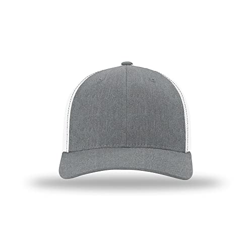 Richardson 110 Trucker R-Flex Baseball Cap| Fitted Mesh Back Hat - color: Heather/White, size: Large-X-Large