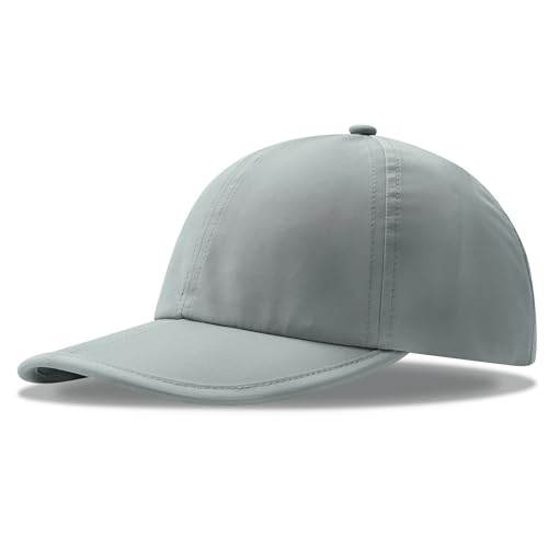 Clakllie Quick Dry 5 Panel Cap for Men Summer Folding Outdoor Hat Breathable Baseball Cap Unstructured Running Hiking Hats - color: Cduk-bssq2582-grey