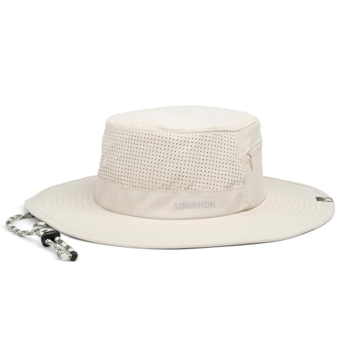 MISSION Cooling Anywhere Boonie Hat - Unisex Wide-Brim Hat for Men & Women - Cools Up to 2 Hours - UPF 50 Sun Protection - color: Oatmeal