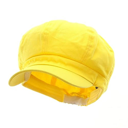 e4Hats.com Cotton Elastic Newsboy Cap - color: Yellow, size: Medium-Large