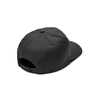 Volcom Men's Snapback Hat– 6-Panel Twill Flat Brim Cap Adjustable Snap Closure - color: Rinsed Black