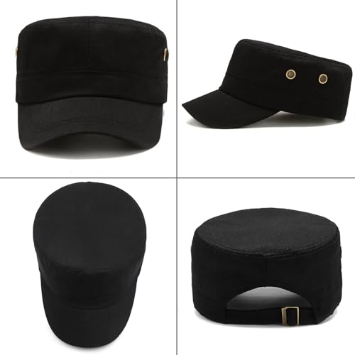 Unisex Basic Cadet Army Caps Everyday Military Style Hat - color: Black 1