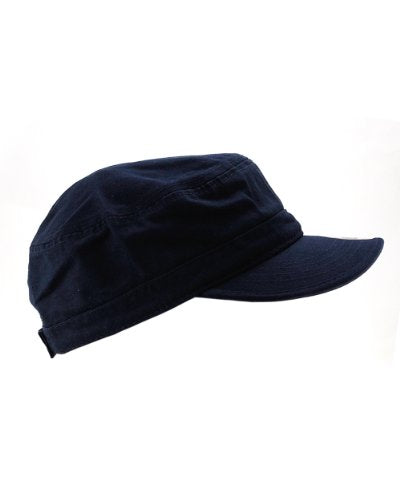 NYFASHION101 Fashionable Solid Color Unisex Adjustable Strap Cadet Cap - color: Navy