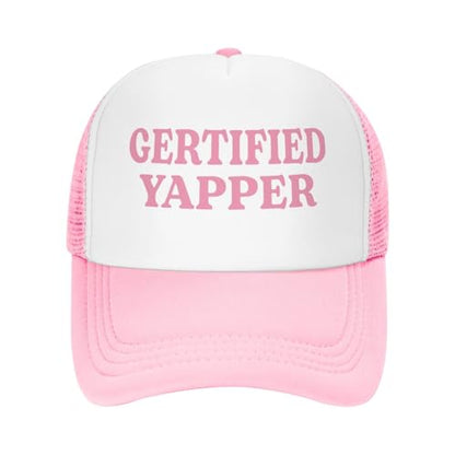 Funny Trucker Hats for Women Country Women's Trucker Hats Breathable Mesh Summer Caps Adjustable Pink Hats - color: Certified Yapper