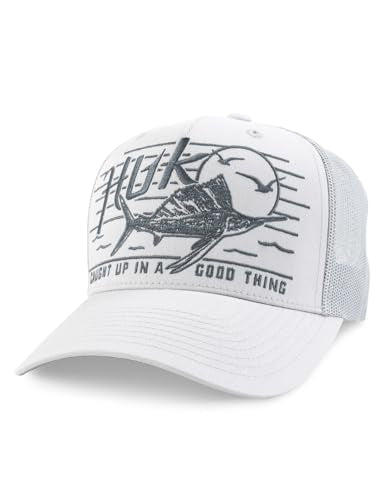 Mens Trucker Hat, Anti-Glare Snapback Fishing Hat for Men - color: Harbor Mist