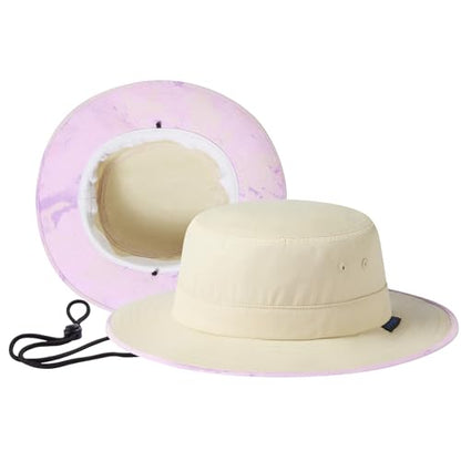 UPF 50+ Foldable Sun Hat Patterned Under Brim Bucket Hats for Summer Hiking Fishing Beach Safari Men Women - color: Beige, size: Medium