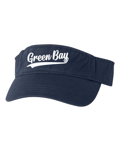 Go All Out City of Green Bay Wisconsin Fashion Script Bucket Ponytail Visor Embroidered Cap Dad Hat - color: Navy