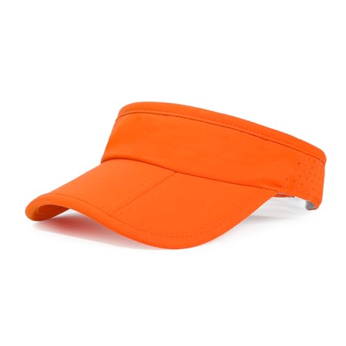 Sun Visors for Women Men Adjustable Folding Cap Running Golf Tennis - color: Orange
