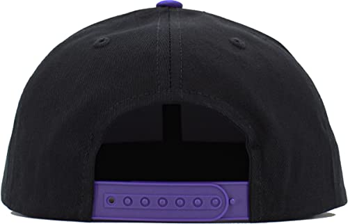 KBETHOS Classic Snapback Hat Blank Cap Underbrim Cotton Wool Blend Flat Visor Adjustable Unisex - color: Black Purple