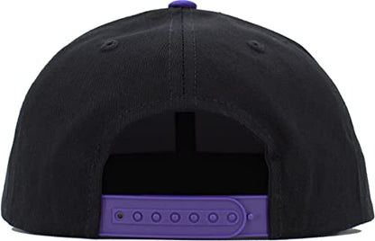 KBETHOS Classic Snapback Hat Blank Cap Underbrim Cotton Wool Blend Flat Visor Adjustable Unisex - color: Black Purple