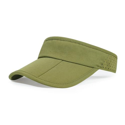 Sun Visors for Women Men Adjustable Folding Cap Running Golf Tennis - color: Green