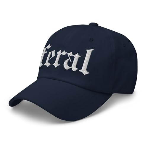 NX Feral Embroidered Curved Bill Cap Relaxed Fit Low Crown Adjustable Dad Hat - color: Navy