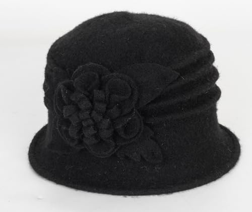 XuoAz Womens Winter Hat 1920s Wool Cloche Hat for Women Ladies Crushable