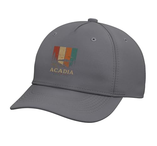 Acadia Maine Coast National Park Hiking Camping Outdoor Adjustable Baseball Hat - color: Slate Grey
