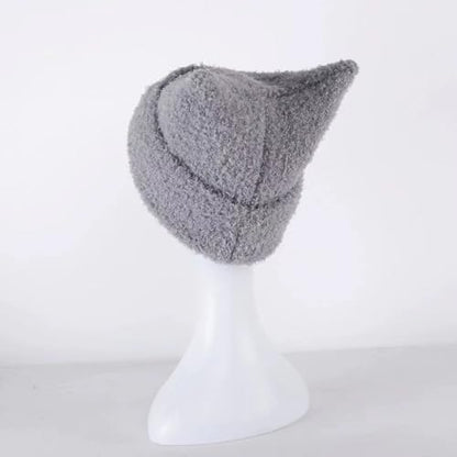 Knitted Beanie Hat Cute Rabbit Long Ears Fun Caps Fluffy Winter Warm Knitted Rabbit Hats Outdoor Slotty Cap - color: Greyr
