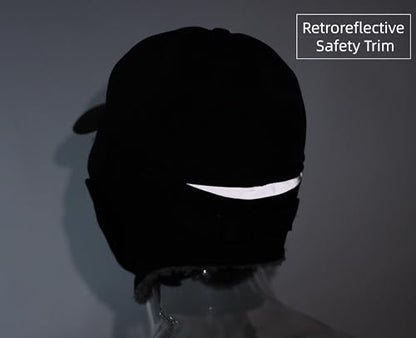 Connectyle Warm Winter Hat with Ear Flaps Mask Cold Weather Outdoor Ski Cap Water-Resistant Baseball Trapper Hat for Men - color: Grey