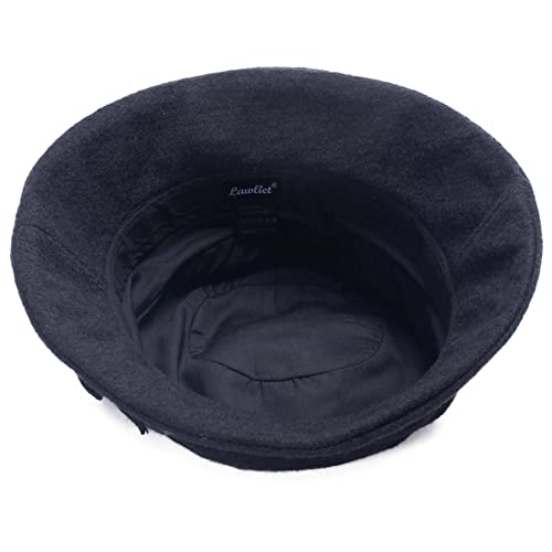 Lawliet Womens 1920s Winter Wool Cap Beret Beanie Cloche Bucket Hat A299 - color: Black