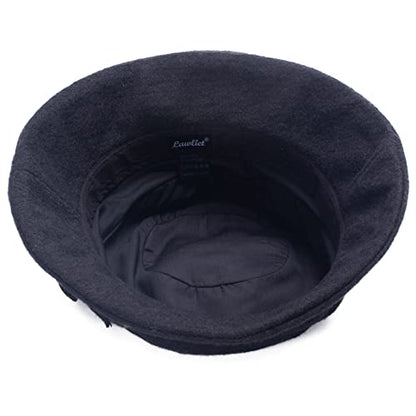 Lawliet Womens 1920s Winter Wool Cap Beret Beanie Cloche Bucket Hat A299 - color: Black