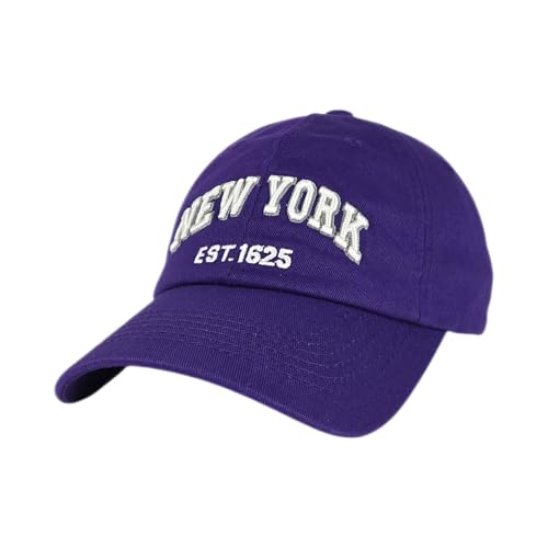 E BY ELIDAN NY Dad Hat, New York EST.1625 Cotton Baseball Cap Women & Men - color: Purple