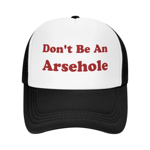 Funny Trucker Hat for Women Men Cute Humor Gag Hats Adjustable Mesh Caps - color: Don't Be an Arsehole